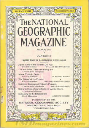 National Geographic March 1933 magazine back issue National Geographic magizine back copy National Geographic March 1933 Nat Geo Magazine Back Issue Published by the National Geographic Society. Sixteen Pages Of Illustration In Full Color.