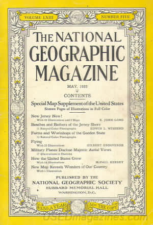 National Geographic May 1933 magazine back issue National Geographic magizine back copy National Geographic May 1933 Nat Geo Magazine Back Issue Published by the National Geographic Society. Special Map Supplement Of The United States.