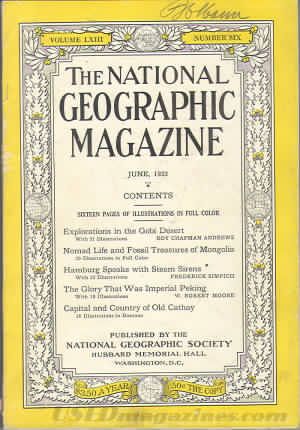National Geographic June 1933 magazine back issue National Geographic magizine back copy National Geographic June 1933 Nat Geo Magazine Back Issue Published by the National Geographic Society. Sixteen Pages Of Illustration In Full Color.
