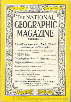 National Geographic December 1934 magazine back issue National Geographic magizine back copy National Geographic December 1934 Nat Geo Magazine Back Issue Published by the National Geographic Society. Special Map Supplement Of Mexico Central America And The West Indies.