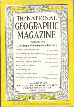 National Geographic February 1939 magazine back issue National Geographic magizine back copy National Geographic February 1939 Nat Geo Magazine Back Issue Published by the National Geographic Society. Forty Pages Of Illustrations In Full Color.