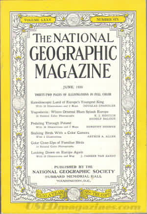 National Geographic June 1939 magazine back issue National Geographic magizine back copy National Geographic June 1939 Nat Geo Magazine Back Issue Published by the National Geographic Society. Thirty-Two Pages Of Illustration In Full Color.