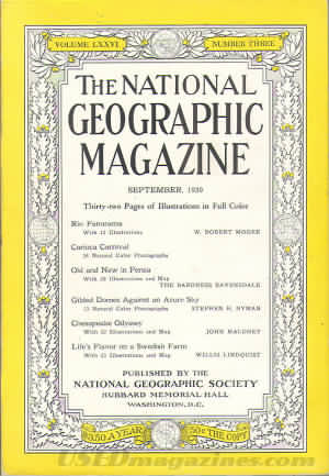 National Geographic September 1939 magazine back issue National Geographic magizine back copy National Geographic September 1939 Nat Geo Magazine Back Issue Published by the National Geographic Society. Thirty-Two Pages Of Illustration In Full Color.