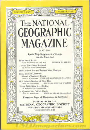 National Geographic May 1940 magazine back issue National Geographic magizine back copy National Geographic May 1940 Nat Geo Magazine Back Issue Published by the National Geographic Society. Special Map Supplement Of Europe And The Najar Fias.