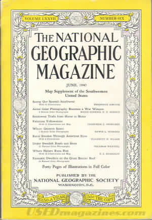 National Geographic June 1940 magazine back issue National Geographic magizine back copy National Geographic June 1940 Nat Geo Magazine Back Issue Published by the National Geographic Society. Map Supplement Of The Southern United States.