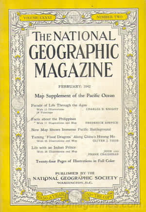 National Geographic February 1942 magazine back issue National Geographic magizine back copy National Geographic February 1942 Nat Geo Magazine Back Issue Published by the National Geographic Society. Map Supplement Of The Pacific Ocean.