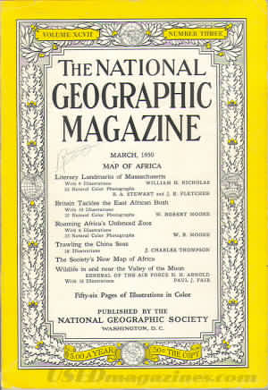 National Geographic March 1950 magazine back issue National Geographic magizine back copy National Geographic March 1950 Nat Geo Magazine Back Issue Published by the National Geographic Society. The Society's New Map Of Africa.