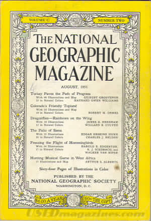 National Geographic August 1951 magazine back issue National Geographic magizine back copy National Geographic August 1951 Nat Geo Magazine Back Issue Published by the National Geographic Society. Turnway Faryss The Path Of Progress.