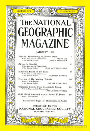 National Geographic January 1956 magazine back issue National Geographic magizine back copy National Geographic January 1956 Nat Geo Magazine Back Issue Published by the National Geographic Society. Athens In Istanbul.