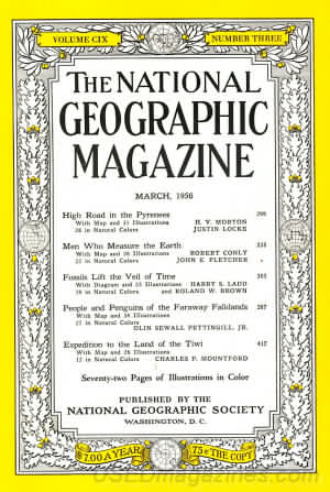 National Geographic March 1956 magazine back issue National Geographic magizine back copy National Geographic March 1956 Nat Geo Magazine Back Issue Published by the National Geographic Society. High Road In The Pyresses.