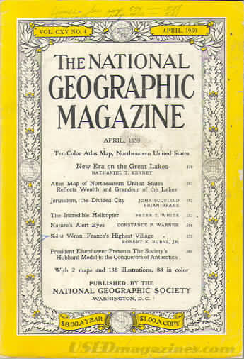 National Geographic April 1959 magazine back issue National Geographic magizine back copy National Geographic April 1959 Nat Geo Magazine Back Issue Published by the National Geographic Society. Atlass Map Of Northeastern United States.
