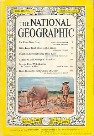 National Geographic January 1960 magazine back issue National Geographic magizine back copy National Geographic January 1960 Nat Geo Magazine Back Issue Published by the National Geographic Society. I'm From New Jersey.