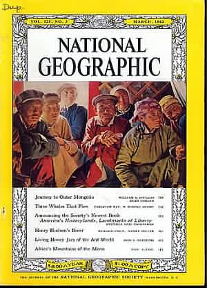 National Geographic March 1962 magazine back issue National Geographic magizine back copy National Geographic March 1962 Nat Geo Magazine Back Issue Published by the National Geographic Society. Jeuthers To Outer Mongolia.