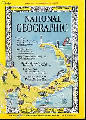 National Geographic August 1962 magazine back issue National Geographic magizine back copy National Geographic August 1962 Nat Geo Magazine Back Issue Published by the National Geographic Society. Cape God Where Sea Hearts Henry.