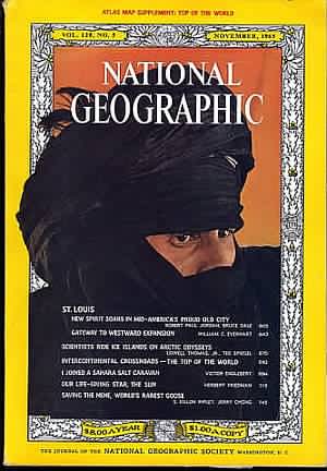 National Geographic November 1965 magazine back issue National Geographic magizine back copy National Geographic November 1965 Nat Geo Magazine Back Issue Published by the National Geographic Society. St. Louis  New Spirit Soins In Mis - Averica's Minded Old City.