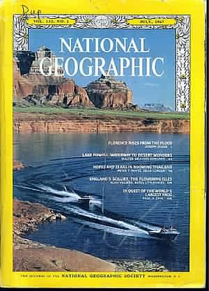 National Geographic July 1967 magazine back issue National Geographic magizine back copy National Geographic July 1967 Nat Geo Magazine Back Issue Published by the National Geographic Society. Flowrence Rises From The Flood.