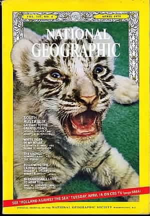 National Geographic April 1970 magazine back issue National Geographic magizine back copy National Geographic April 1970 Nat Geo Magazine Back Issue Published by the National Geographic Society. South Australia.