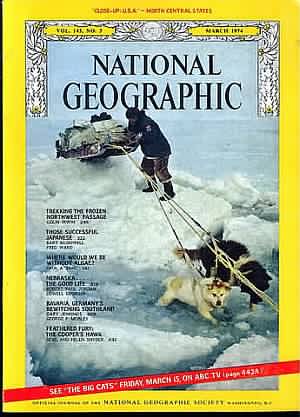 National Geographic March 1974 magazine back issue National Geographic magizine back copy National Geographic March 1974 Nat Geo Magazine Back Issue Published by the National Geographic Society. Tracking The Frozen.