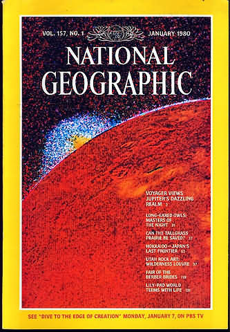 National Geographic January 1980 magazine back issue National Geographic magizine back copy National Geographic January 1980 Nat Geo Magazine Back Issue Published by the National Geographic Society. Voyager Views Jupiter's Dazzling Realm.