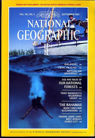 National Geographic September 1982 magazine back issue National Geographic magizine back copy National Geographic September 1982 Nat Geo Magazine Back Issue Published by the National Geographic Society. Avalanche! I'm Ok, I'm Alive.