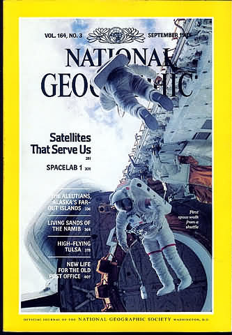 National Geographic September 1983 magazine back issue National Geographic magizine back copy National Geographic September 1983 Nat Geo Magazine Back Issue Published by the National Geographic Society. Satellites That Serve Us.