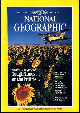 National Geographic March 1987 magazine back issue National Geographic magizine back copy National Geographic March 1987 Nat Geo Magazine Back Issue Published by the National Geographic Society. North Dakota Tough Times On The Prairie.