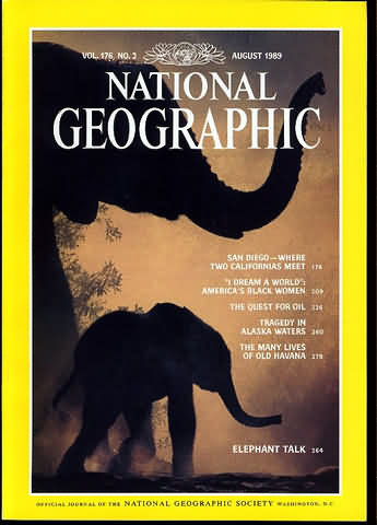 National Geographic August 1989 magazine back issue National Geographic magizine back copy National Geographic August 1989 Nat Geo Magazine Back Issue Published by the National Geographic Society. San Diego - Where Two Californias Meet.