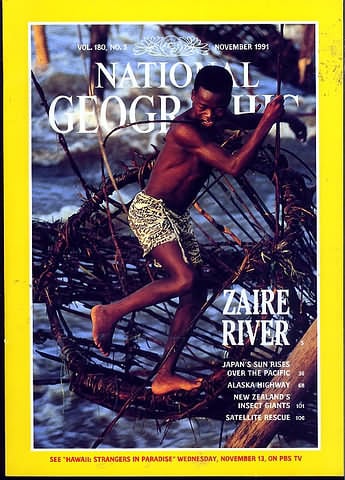 National Geographic November 1991 magazine back issue National Geographic magizine back copy National Geographic November 1991 Nat Geo Magazine Back Issue Published by the National Geographic Society. Zaire River.