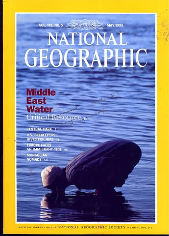 National Geographic May 1993 magazine back issue National Geographic magizine back copy National Geographic May 1993 Nat Geo Magazine Back Issue Published by the National Geographic Society. Middle East Water.