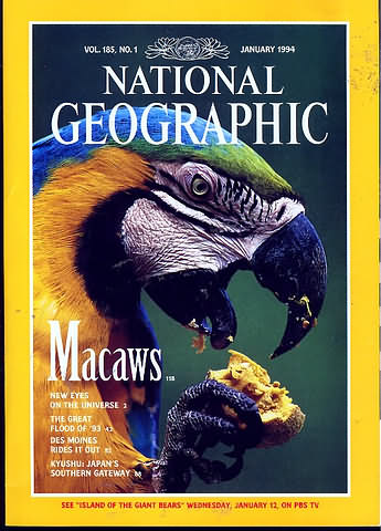 National Geographic January 1994 magazine back issue National Geographic magizine back copy National Geographic January 1994 Nat Geo Magazine Back Issue Published by the National Geographic Society. New Eyes On The Universe 2.