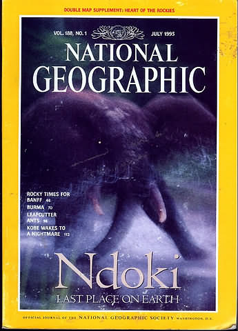 National Geographic July 1995 magazine back issue National Geographic magizine back copy National Geographic July 1995 Nat Geo Magazine Back Issue Published by the National Geographic Society. Rocky Times For Banff Burma.