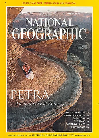 National Geographic December 1998 magazine back issue National Geographic magizine back copy National Geographic December 1998 Nat Geo Magazine Back Issue Published by the National Geographic Society. Petra Ancient City Of Stone.