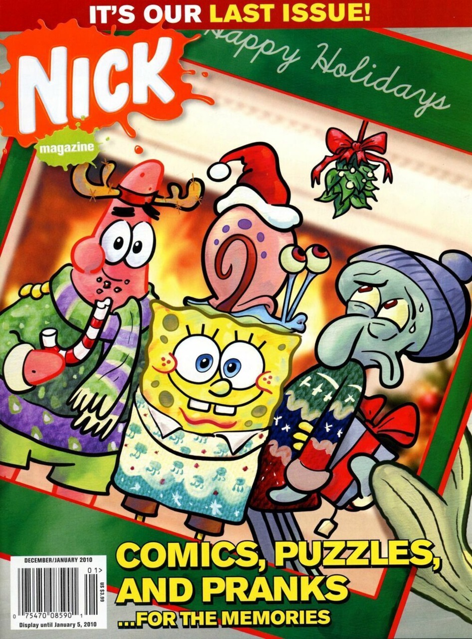 Nickelodeon December 2009 magazine back issue Nickelodeon magizine back copy 