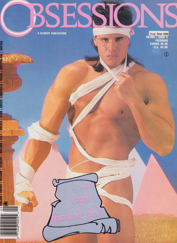 Obsessions August/September 1988 magazine back issue Obsessions magizine back copy obsessions gay porn xxx magazine hot sexy ripped dudes naked explicit hardcore shots wet men strippe