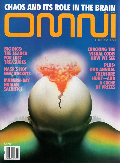 Omni February 1990 magazine back issue Omni magizine back copy 