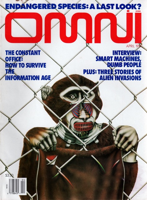 Omni April 1991 magazine back issue Omni magizine back copy 