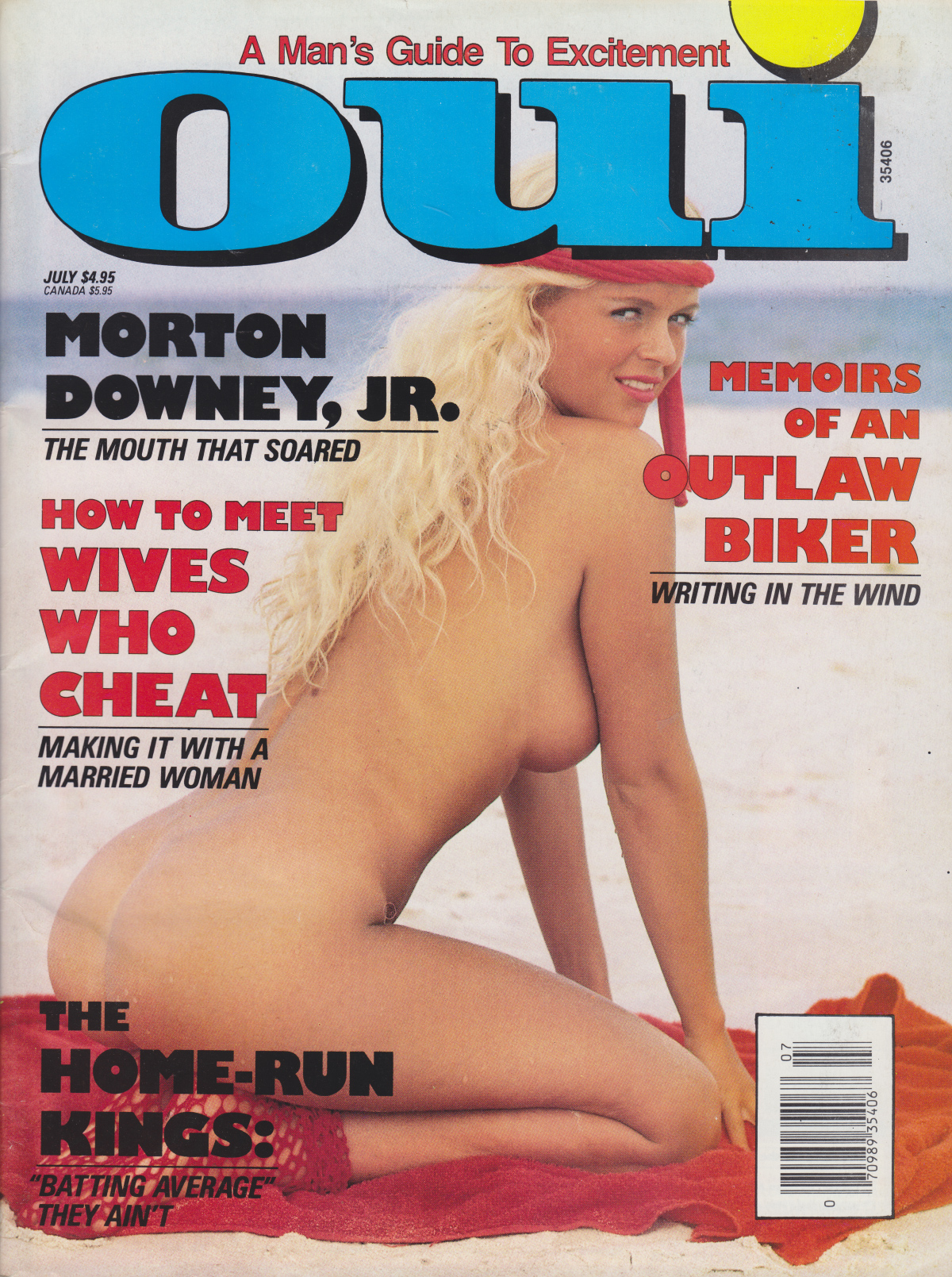Oui July 1988 magazine back issue Oui magizine back copy morton downey junior