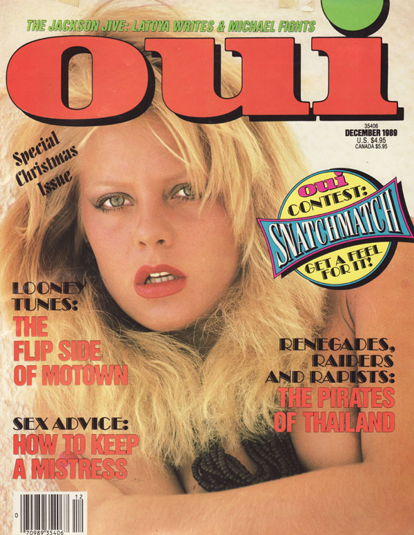 Oui December 1989 magazine back issue Oui magizine back copy oui magazine dec 1989 back issues special xmas issue xxxmas explicit dirty nude pics snatch shots ho