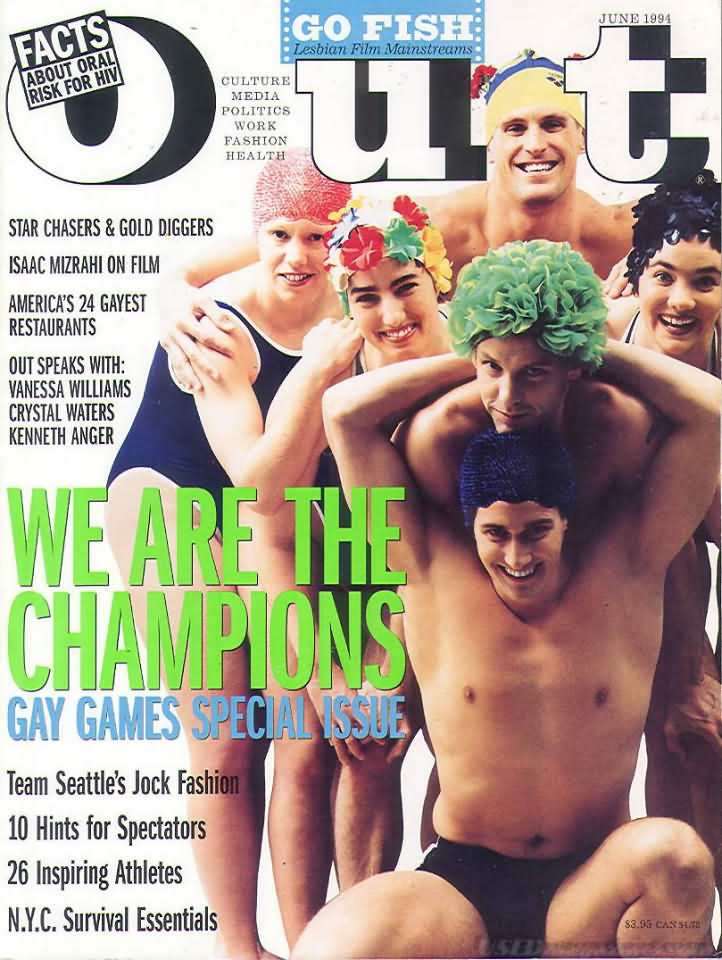 Out June 1994 magazine back issue Out magizine back copy Out June 1994 American LGBTQ news, fashion, entertainment, and lifestyle magazine back issue Published by LPI Media. Star Chasers & Gold Diggers Isaac Mizrahi On Film.