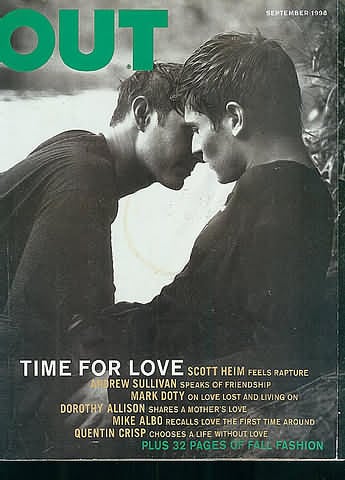 Out September 1998 magazine back issue Out magizine back copy Out September 1998 American LGBTQ news, fashion, entertainment, and lifestyle magazine back issue Published by LPI Media. Time For Love Scott Heim Feels Rapture.