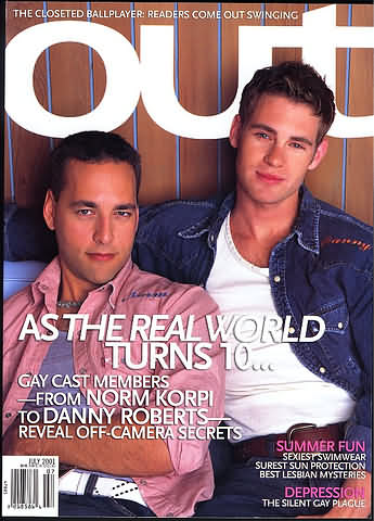 Out July 2001 magazine back issue Out magizine back copy Out July 2001 American LGBTQ news, fashion, entertainment, and lifestyle magazine back issue Published by LPI Media. The Closeted Ball Player: Readers Come Out Swinging.