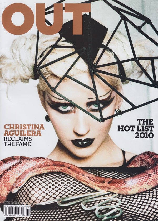 Out June/July 2010 magazine back issue Out magizine back copy out magazine 2010 back issues christina aguilera covergirl 2010 hot list gay magazine fashion ysl ge