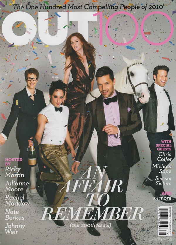 Out # 200 - December 2010/January 2011 magazine back issue Out magizine back copy one hundred most compelling people 2010 an affair to remember ricky martin julianne moor nate berkus