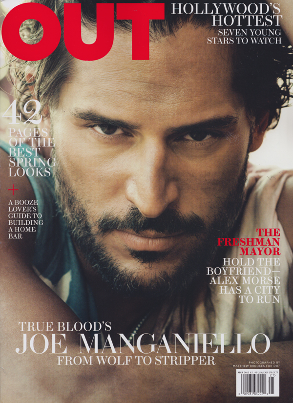Out March 2012 magazine back issue Out magizine back copy Joe Manganiello,Best Spring Looks,Booze Lover,Home Bar, Young Stars to Watch,Hollywood,SETH BOGART 
