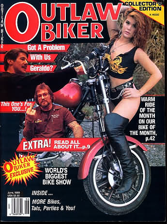 Outlaw Biker June 1989 magazine back issue Outlaw Biker magizine back copy Outlaw Biker June 1989 Magazine Back Issue for Bike Riding Rebels and Members of Outlaw Motorcycle Clubs. This One's For You....!.