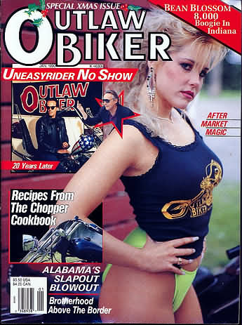 Outlaw Biker January 1990 magazine back issue Outlaw Biker magizine back copy Outlaw Biker January 1990 Magazine Back Issue for Bike Riding Rebels and Members of Outlaw Motorcycle Clubs. Recipes From The Chopper Cookbook.
