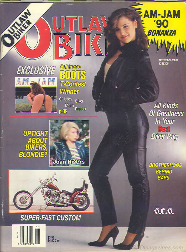 Outlaw Biker November 1990 magazine back issue Outlaw Biker magizine back copy Outlaw Biker November 1990 Magazine Back Issue for Bike Riding Rebels and Members of Outlaw Motorcycle Clubs. Baltimore Boots T-Contest Winner.