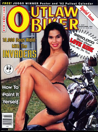 Outlaw Biker March 1992 magazine back issue Outlaw Biker magizine back copy Outlaw Biker March 1992 Magazine Back Issue for Bike Riding Rebels and Members of Outlaw Motorcycle Clubs. Free! Juggs Winner Poster And '92 Pullout Calendar.
