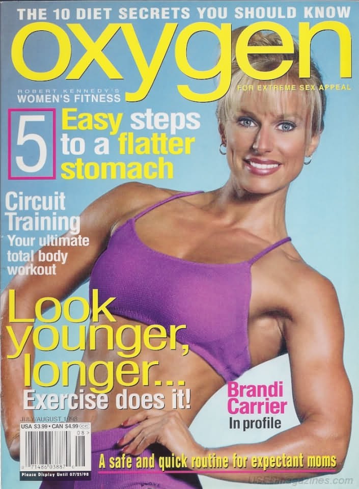 Oxygen July/August 1998 magazine back issue Oxygen magizine back copy 