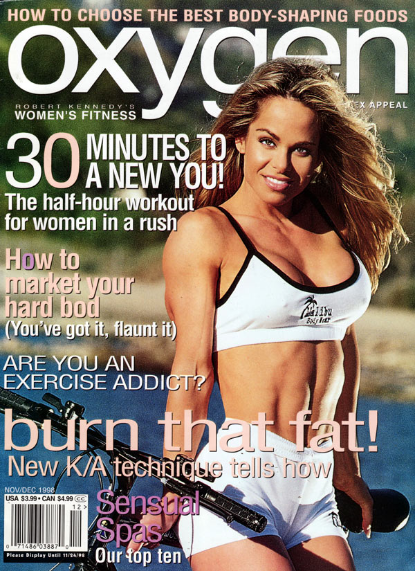 Oxygen November/December 1998 magazine back issue Oxygen magizine back copy oxygen women's fitness magazine, sex appeal, body-shaping foods best